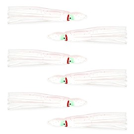 White Hoochie Skirts 3-1/2" – Squid Skirts & Trolling Lures for Saltwater & Freshwater Fishing – Soft Plastic Fishing Tackle (Pack of 40)