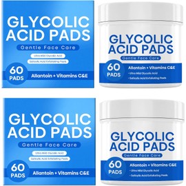 Almohadillas Exfoliantes con Ácido Glicólico y Salicílico, Suaves para la Cara, Iluminadoras y Suavizantes almohadillas exfoliantes suaves para la cara, piel iluminadora y suavizante con ácido salicílico (2 PCS)