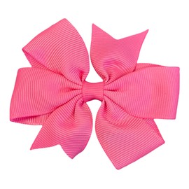 10pcs Pink Hair Bows Clips Slides Grips 3" inch Pinwheel Solid Vibrant Colour Girls Hairbows