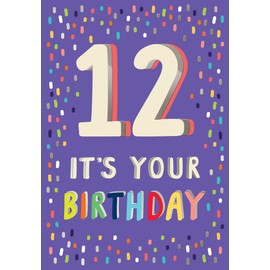 Piccadilly Greetings 12th Birthday Milestone Birthday Card Age 12, Approx. 7 x 5 inches