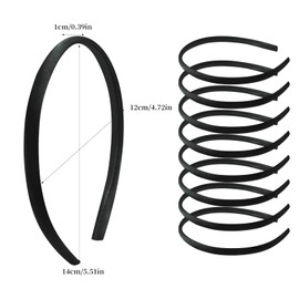 enop 20Pcs Women's Thin Satin Headbands 1CM Black and White Ribbon for Girls, DIY Hard Plastic Hairbands Kids Teens Party Favors Accessories