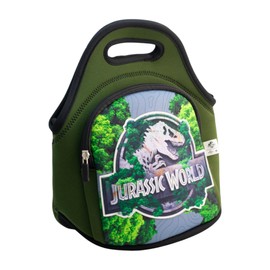 Lonchera suave de Neopreno Jurassic World con correa expandible, almacenamiento y conservación de alimentos, lonchera escolar para niños.