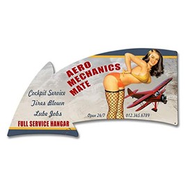 21 X 11 Plasma Metal Sign - Aero Mechanics Mate Full Service Arrow
