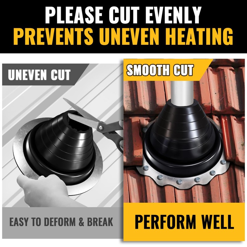 VIVIDA #6 EPDM Metal Roof Pipe Flashing Boot, Flexible Roof