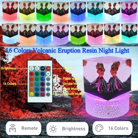 Fanrui Volcano Lamp,Realistic 16 Colors Volcanic Eruption Resin Night Light, USB Powered Desktop Sleep Light, Remote Control Office Room Decor Relax Mood Lamp, Boys Man Cool Gadgets Birthday Xmas Gift