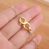 MY-BEAD Infinity Chain Clasp 925 Silver 14 K Gold-Plated Double