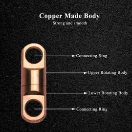 9Tong High Strength Fishing Bearing Swivels Stainless Fishing Swivel Connectors Copper Barrel Swivels for Saltwater Fishing Freshwater Fishing 10pcs 560lbs