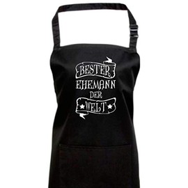 Shirtinstyle Chef's Apron with German Text "Bester Husband der Welt" [German Language], 72 x 86 cm