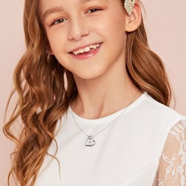 Alissl Heart Cross Necklace for Teen Girls,14K Gold Plated with CZ Stones, Birthday Christmas Everyday Wear Religious Jewelry Gift for Daughters, Granddaughters, Nieces