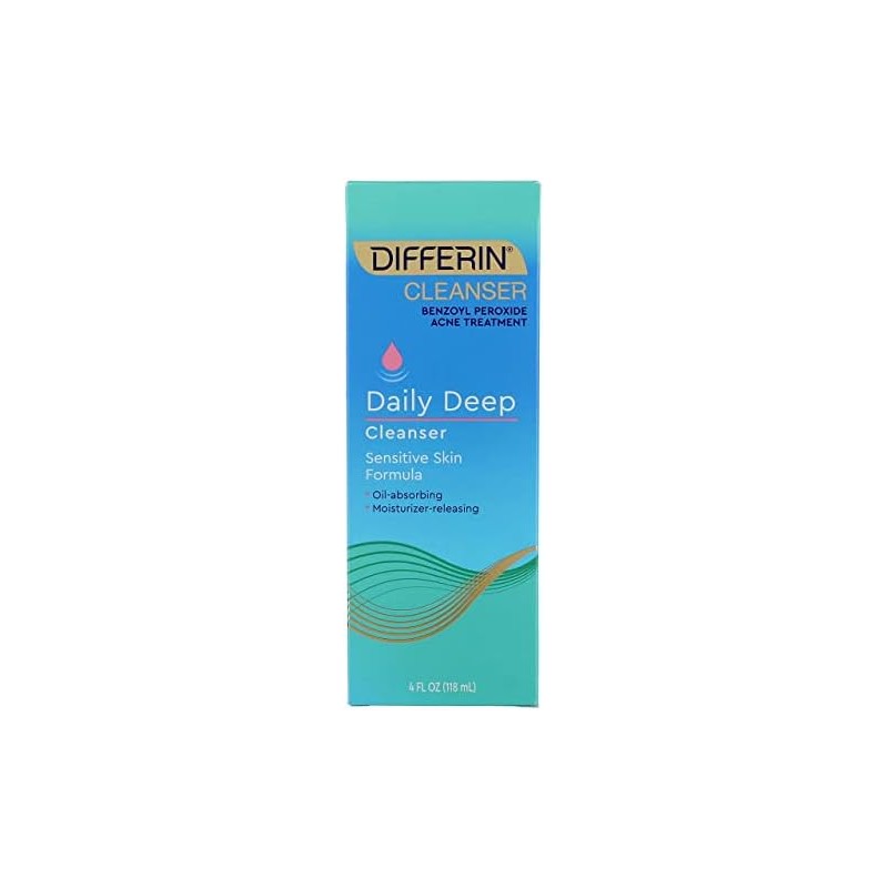 Differin Daily Deep Cleanser Sensitive Skin Formula, 4 Ounce