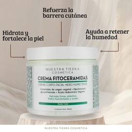 Nuestra Tierra Cosmética Crema Fitoceramidas Corpo-Facial, Hidro Humectante, Restauradora y Calmante, 480 g
