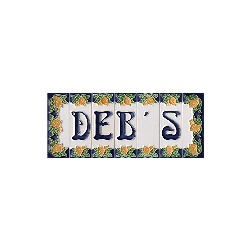 Italian Ceramic Numbers & Letters Lemon Design House Numbers Tile