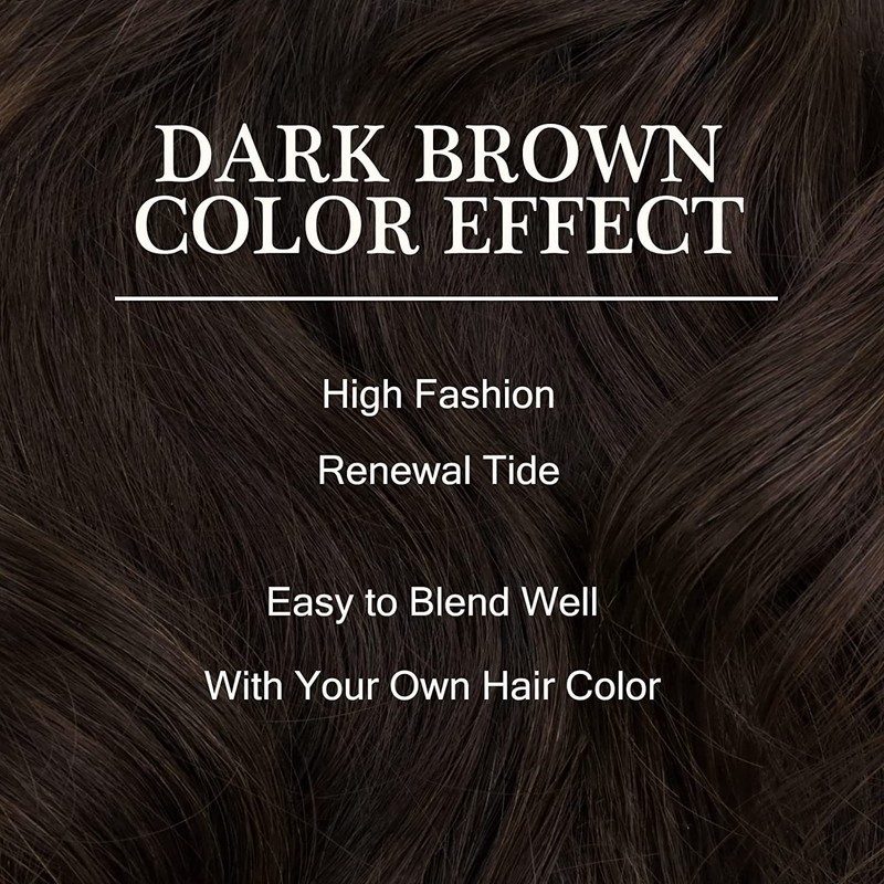 LaaVoo Clip in Hair Extensions Human Hair 18 Inch Darkest