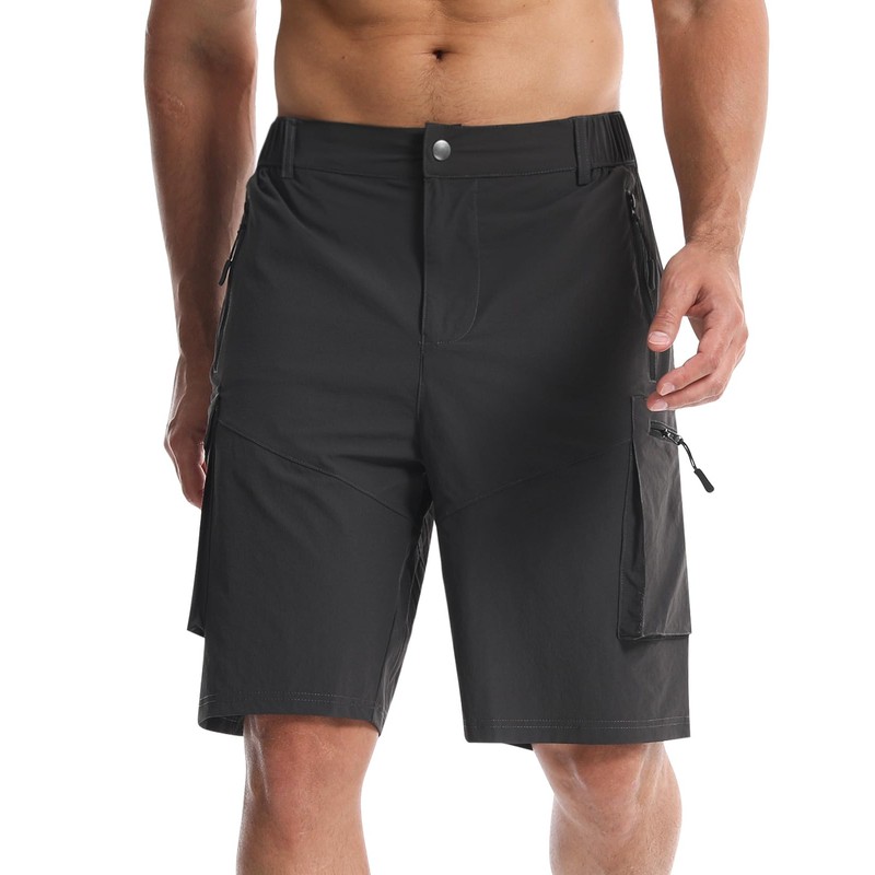Danfiki Hiking Shorts Men with Zip Pockets Walking Smart Shorts