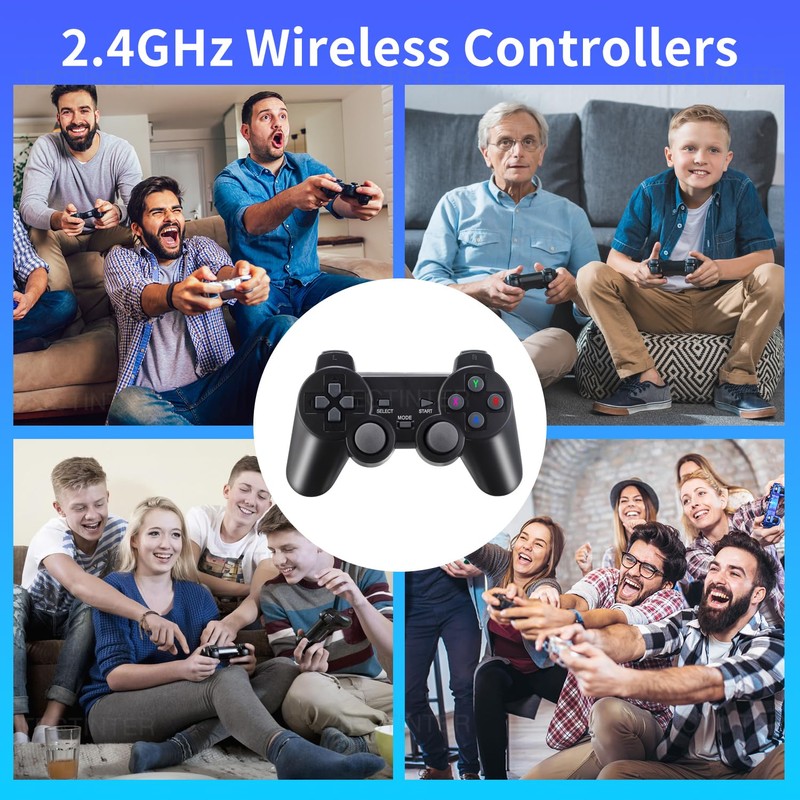 64G Retro Video Game Console,Plug and Play Controllers Video Game