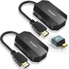 EDUP Upgraded Wireless HDMI Transmitter and Receiver 4K Ultra HD Decoding & 1080P Output, Long Range Wireless HDMI Extender Transmission 50M/165FTs, Plug and Play, 1 RX to 8 TX, Stable & Low Latency