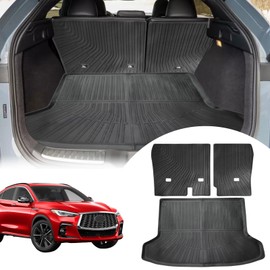 ZQULOYO Cargo Liners Backrest Mat for Infiniti QX50 2019-2024 & QX55 2022-2025 Accessories with Hook&Loop Rear Trunk Mat Rear Seat Back Cover Protector All Weather Anti-Slip Split Dog Liner 3 PCS