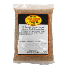 A.C. Legg Custom Blended Seasonings - Brown Sugar Maple Snack Stick Seasoning for up to 10 pounds of meat - 7.8 ounce includes cure pack