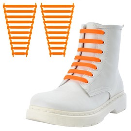 [RJ-Sport] No Tie Shoelaces, Elastic Shoelaces, Elastic Shoelaces, Easy Installation, No More Frustration, Easy to Put on and Take Off, Suitable for Children and Elderly People (Orange)