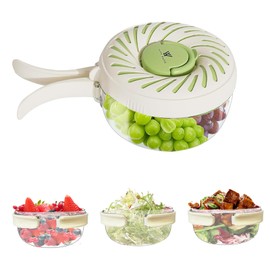 Fruit Washing Bowl with Strainer and Lid with Handle, Portable Strainers and Colander for Kitchen, Vegetable Wash Drain Basket, 3 in 1 Berry Fruit Storage Containers for Fridge Kitchen Picnic Outdoor