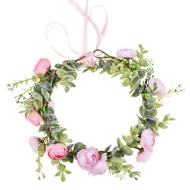 Vividsun Green Leaf Flower Crown Eucalyptus Crown Wedding Bridal Maternity Photo Props Headpiece (A/purple)