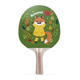 TigerTail Sports Fox Autumn Colorful Design Ping Pong Paddle, Premium 5 Ply Table Tennis Racket (Red on Back)