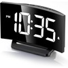 Digital Alarm Clock for Bedrooms, Digital Clock with Modern Curved
