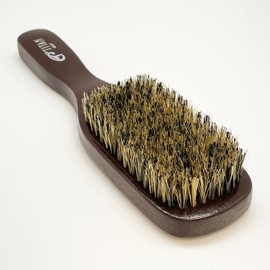 Titan Spin Wave Brush 1pc Wooden Brush for Men Firm Bristles for Coarse Hair. Use for Smoothing, Wave Styles, Soft on Scalp, Club Handle