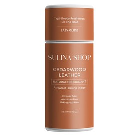 Sulina Shop Natural Deodorant - Best Quality for Everyday Use - Scent: Cedarwood Leather Natural Deodorant