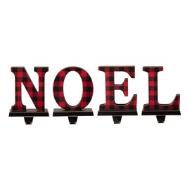 Glitzhome Wooden/Metal Christmas Stocking Holders, Noel