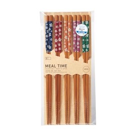 Ishida 67062-3 Chopsticks for Guests, Silver Ion, Antibacterial, Susu Bamboo Hundreds of Cherry Blossoms, Set of 5, 9.1 inches (23 cm)