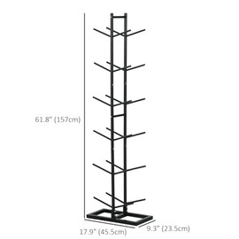 Heemab Vertical Ball Storage Rack for Gym or Garage, Durable Steel Ball Organizer with 12-Ball Capacity, Black