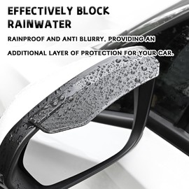 2 piezas de protector de espejo lateral de fibra de carbono para lluvia, visera universal para espejo retrovisor, cubierta de ceja, deflector de viento impermeable antirreflejos, accesorios de