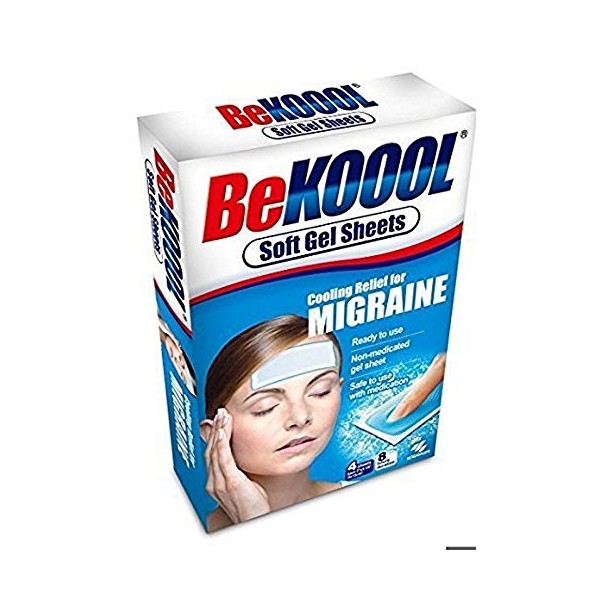 BeKoool Cooling Relief for Migraine Soft Gel Sheets, Pack of 3