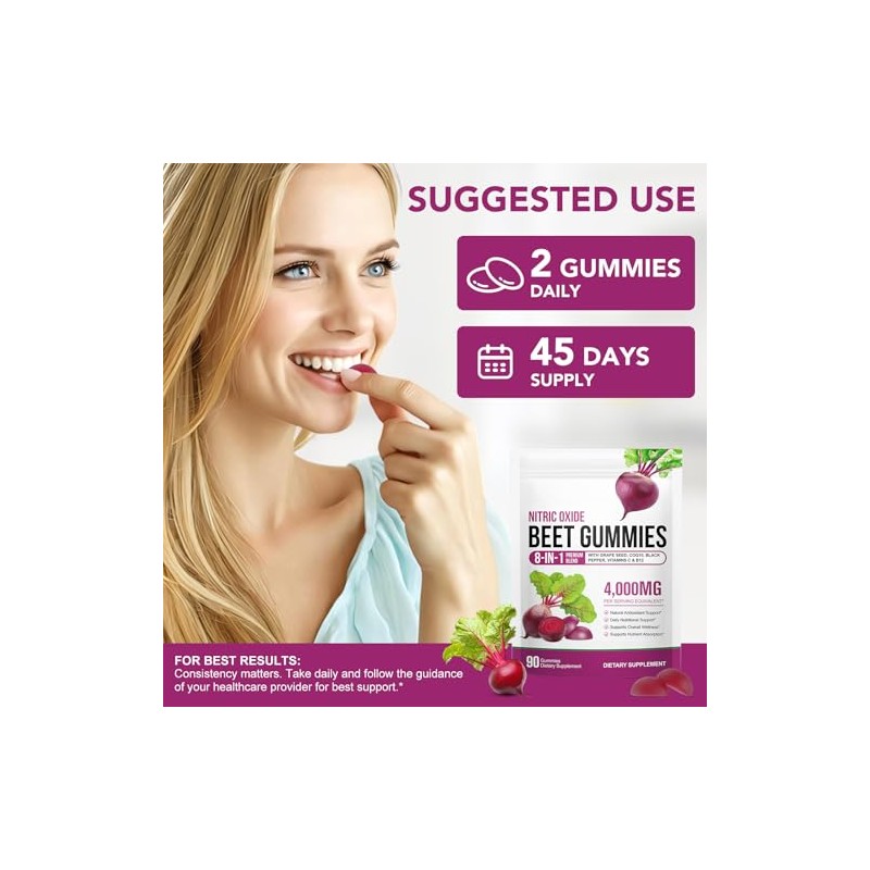 Beetroot Gummies – Beetroot Extract Food Supplement – Vegan Gummies
