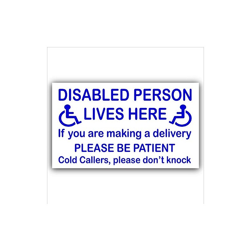 Disabled Person Lives Here Door Sign (Sticker)