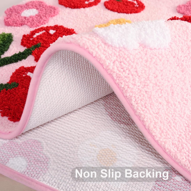 Anybar Pink Bathroom Rugs Cute Cherry Bath Mat Coloful Bathroom
