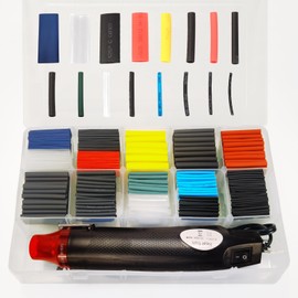Hangjiatool 580 Pcs Heat Shrink Tubing Kit,Mini Heat Gun for Shrink Tubing,300W/392℉ Heat Shrink Gun,2:1 Wire Shrink Wrap Tubing for Wires,Shrink Wrap and Cable Repair.