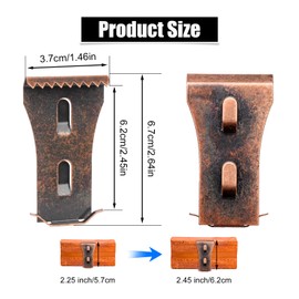 10pcs Metal Brick Hook Clips,Steel Brick Fasteners Wall Hooks for Hanging Outdoors Heavy Duty Brick Hooks No Drill for Pictures Lights Wreaths Hanger Fits 2.25-2.45 Inch High Bricks (Red Copper Color)