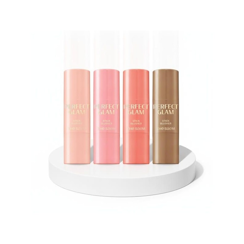 THESAEM 퍼펙트 글램 스틱 블러셔 4colors CR01 애프리콧 밀크