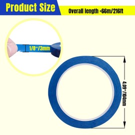 Qimoo 10 Rolls 1/8" Whiteboard Tape Line 3mm Thin Dry Erase Board Tape Lines Pinstripe Tape, Thin White Board Tape for Graphic Chart Art Tape Grid Marking, 216ft Per Roll