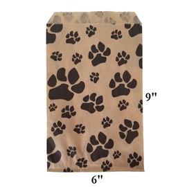888 Display - 100 Flat Merchandise Paper Bags 6" x 9" for Gifts, POP Sales, Gifting, Ideal for Pet Stores.