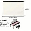 Canvas Zipper Makeup Bag, 9.84 x 6.69 inches, One Size