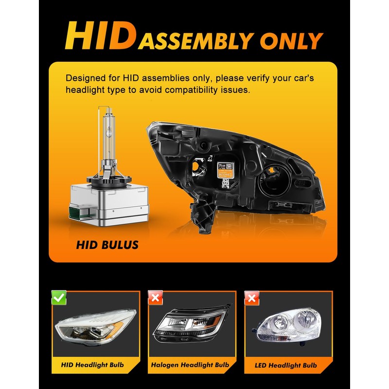 Termitor D1S HID Headlights Bulbs, 800% 30,000LM Enhanced Brighter, 6000K