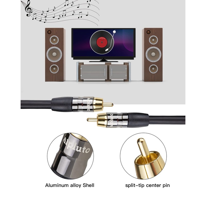 Alpluto Subwoofer Cable - RCA to RCA Audio Cable, Dual