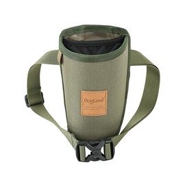 Portable Dog Treat Pouch for Training - Outdoor Waist Pack with Medium-Stiff Polyester, Leash Clip & Zippered Pocket for Pet Treats/Rewards (Green)