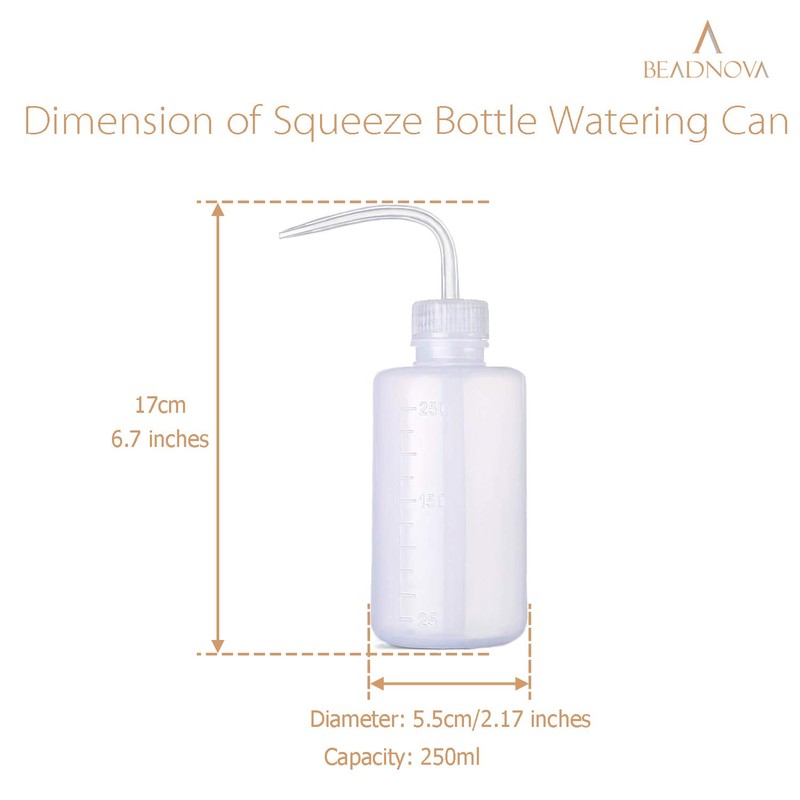BEADNOVA Squeeze Bottle Plant Watering Bottle 250ml 8oz Small Wash