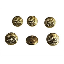 Thistle Brass Buttons gold colour size: 22mm (6 Pieces)