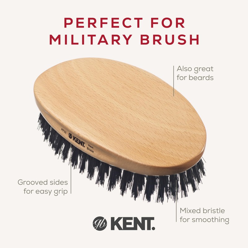 Kent Military Oval Beech and Bristle Hairbrush