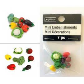 Unbranded NEW 7 MINIATURE ASSORTED LOOSE VEGETABLES PRODUCE FOOD DOLLHOUSE DISPLAY VEGGIES